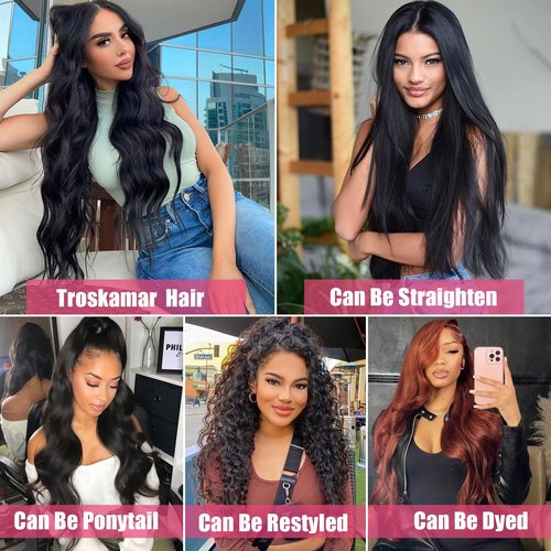 Body Wave Human Hair Bundles 18 20 22 Inch Body Wave Bundles Human Hair 100% Unprocessed 12A Brazilian Raw Virgin Hair 3 Bundles Real Human Hair Extensions Natural Color