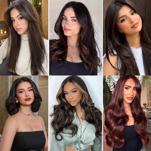 Paraglame 12 Inch Real Human Hair Topper 100% Human Remy Toppers for Women with Thinning Hair Clip In No Bangs 360° 3D Cover(12inch, Brown)