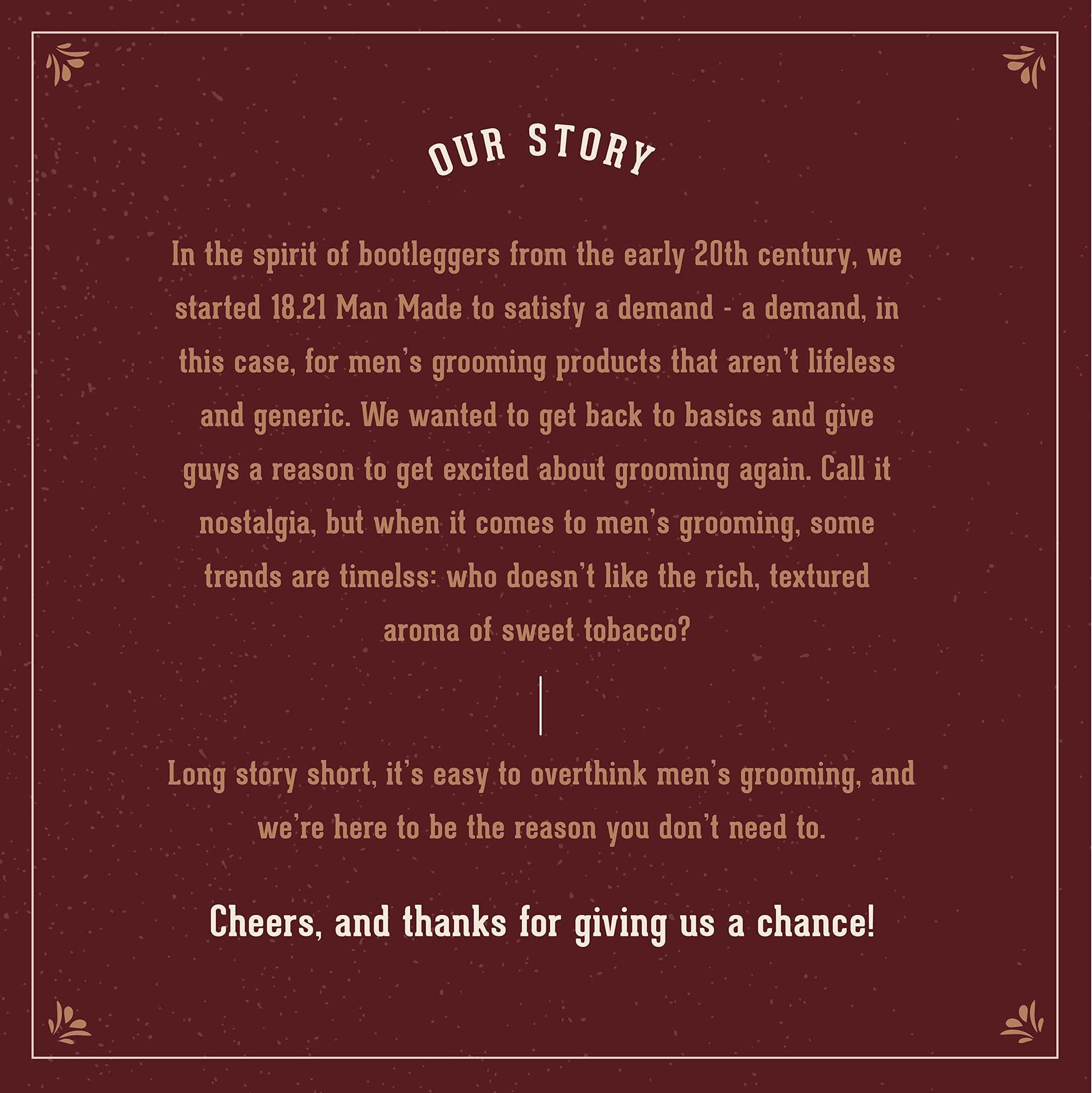 18.21 Man Made Men’s Cologne, Sweet Tobacco Fragrance, 3.4 Fl. Oz - Long-Lasting Eau De Parfum for Men, Sweet Scent with Woodsy Undertones - Eau De Toilette with Masculine Aromatics