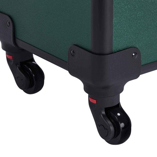 Yaheetech 4 in 1 Aluminum Rolling Makeup Case Professional Cosmetic Case Makeup Train Case Cosmetic Organizer Makeup Trolley Dark Green