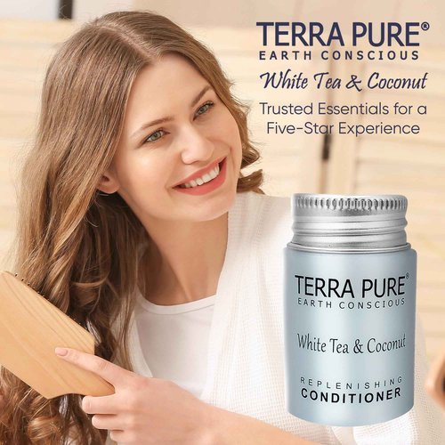 Terra Pure White Tea & Coconut Conditioner, Travel Size Hotel Amenities, 1 oz. (Case of 100)