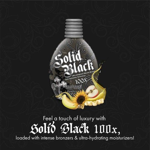 Millennium Tanning Solid Black 100X Indoor Tanning Lotion for Tanning Beds,13.5 Fluid Ounces, 3-pack