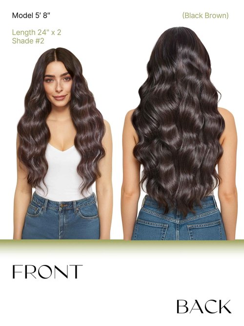 Frodio Clip Ins Hair Extensions Dark Brown Remy Real Human Hair Pu Seamless Silk Long Straight Invisible Full Thick Virgin Brazilian Beauty For Women Can Be Body Wave 100g 7 Piece