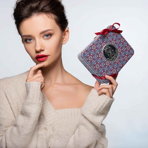 La Chatelaine Red Mosaic Hand Cream Trio and Luxury Soap Trio Gift Sets l Made in France | Plant-Based | Enriched with Organic Shea Butter