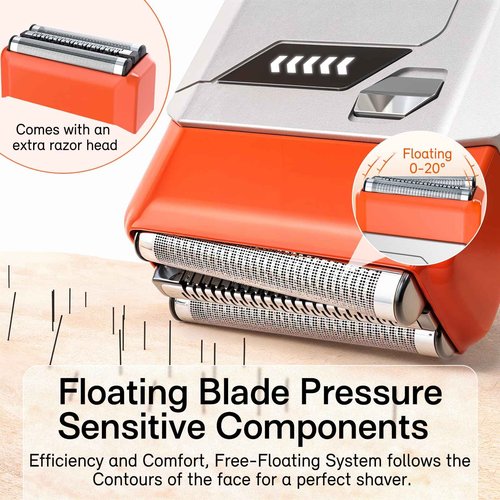 Foil Shaver, Compact Electric Razor for Men, USB-C Rechargeable, Waterproof & Cordless Face Shaver with Travel Case – Portable Grooming Kit for Travel & Daily Use