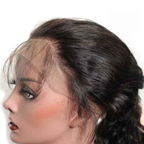 Dreambeauty 250% Density Lace Front Human Hair Wigs Silk Straight Brazilian Virgin Remy Human Hair Wigs Glueless Lace Front Wig for Women Natural Black Color (18 inch)