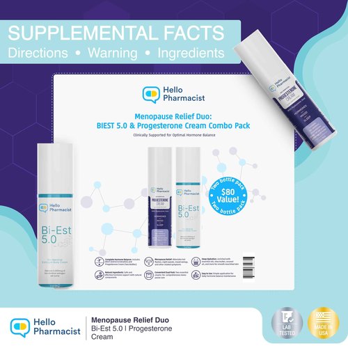 HelloPharmacist Biestro 5.0 BioIdentical Cream + Pro-g Relief Cream for Women | Pharmacist Formulated Brand |Topical Feminine Care Support Derived from Wild Yam for Balance & Wellness | 3oz + 3oz