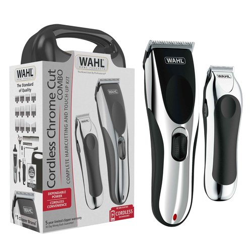 Wahl Clipper Cordless Chrome Pro Hair Clippers for Men and Battery Hair Trimmer Combo for Full Haircuts and Touch-Up Trims – Model 3026590