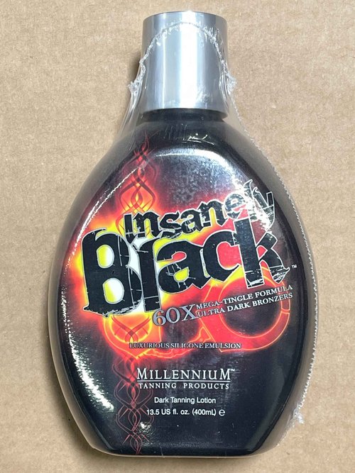 Millenium Tanning Insanely Black 60X UV Bronzer Accelerator Tanning Lotion, 2 Count, 13.5 fl oz