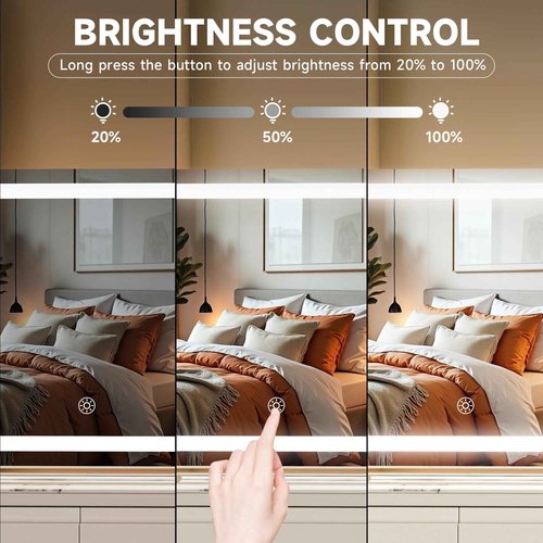 MINISO Vanity Mirror with Lights-13.8" x 11.4" LED Makeup Mirror, 3 Color Modes Touch Control and Brightness Adjustment Lighting Mirror, 10X Magnifying Glass, 360° Rotation