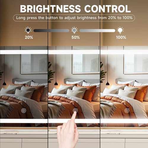 MINISO Vanity Mirror with Lights-19.7" x 15.8" LED Makeup Mirror, 3 Color Modes Touch Control and Brightness Adjustment Lighting Mirror, 10X Magnifying Glass, 360° Rotation