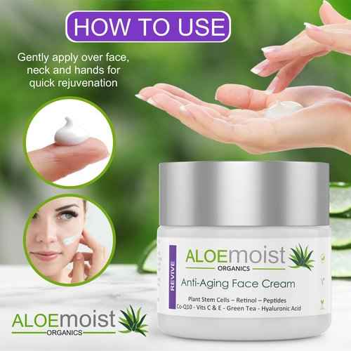 AloeMoist Anti Aging Retinol Cream for Face and Natural Aloe Vera Body Lotion - Face & Body Moisturizing Cream