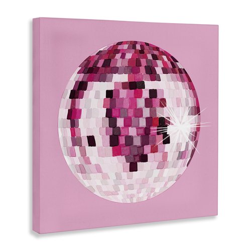 Stupell Industries Dazzling Pink Disco Ball Shining Geometric Pattern, Design by Hey Bre! Creative Studio