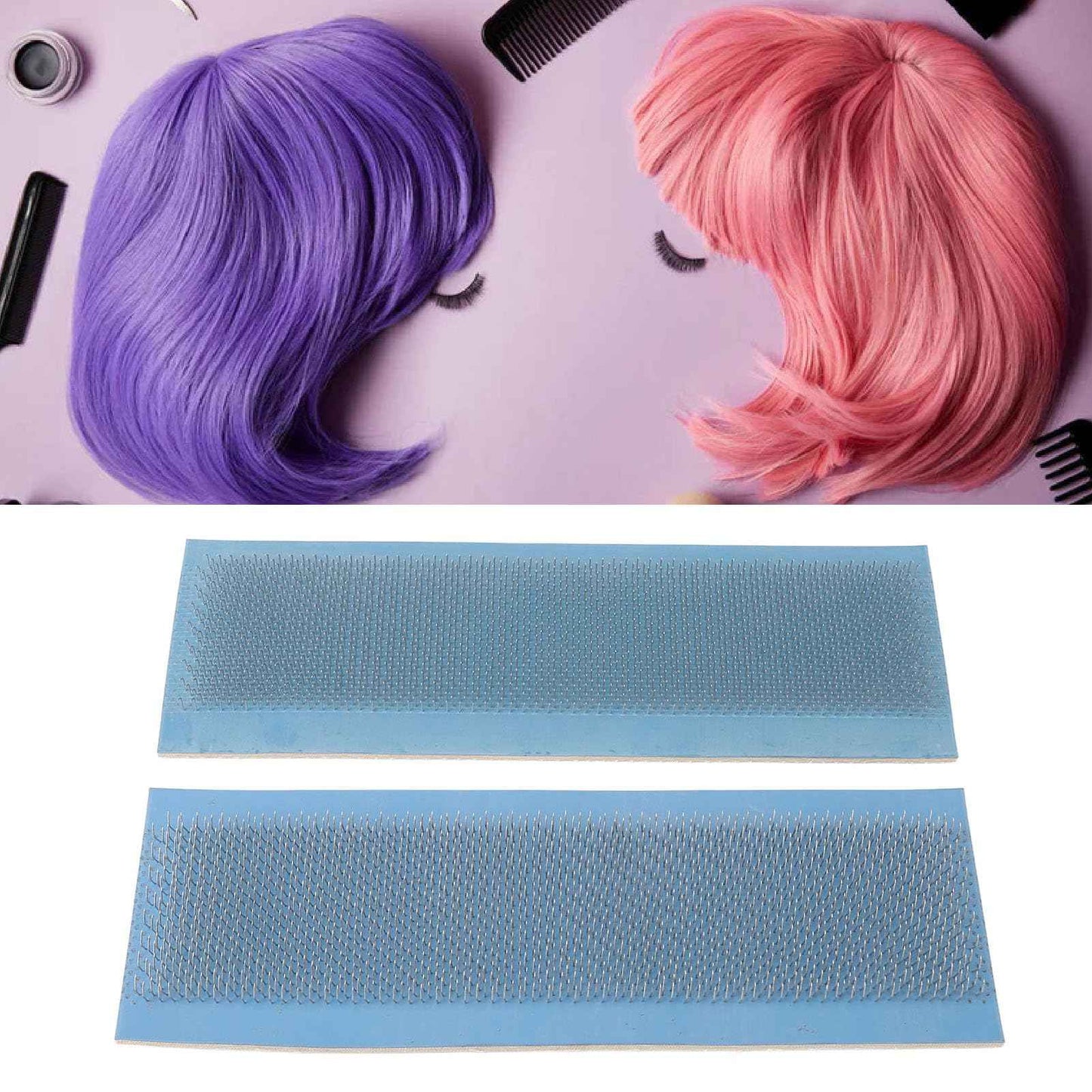 2pcs Hair Holder Dragging Mat, Stainless Steel Hair Extensions Drawing Card, Dragging Splint Tool10.6 X 3.5in