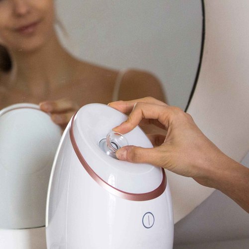 REVLON Illuminating Warm Mist Facial Steamer, white, 1 Count