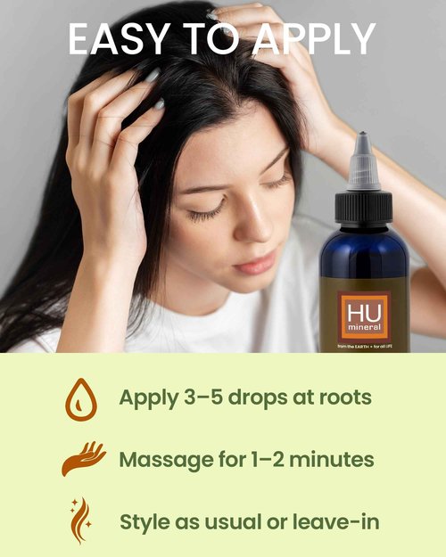 HUmineral Healthy Hair Oil & Scalp Oil – Hair Oils for Hair Growth with Organic Coconut Oil, Peppermint, Tea Tree, Jojoba, Rosemary for Hair Growth & Lavender Oil – 4 oz