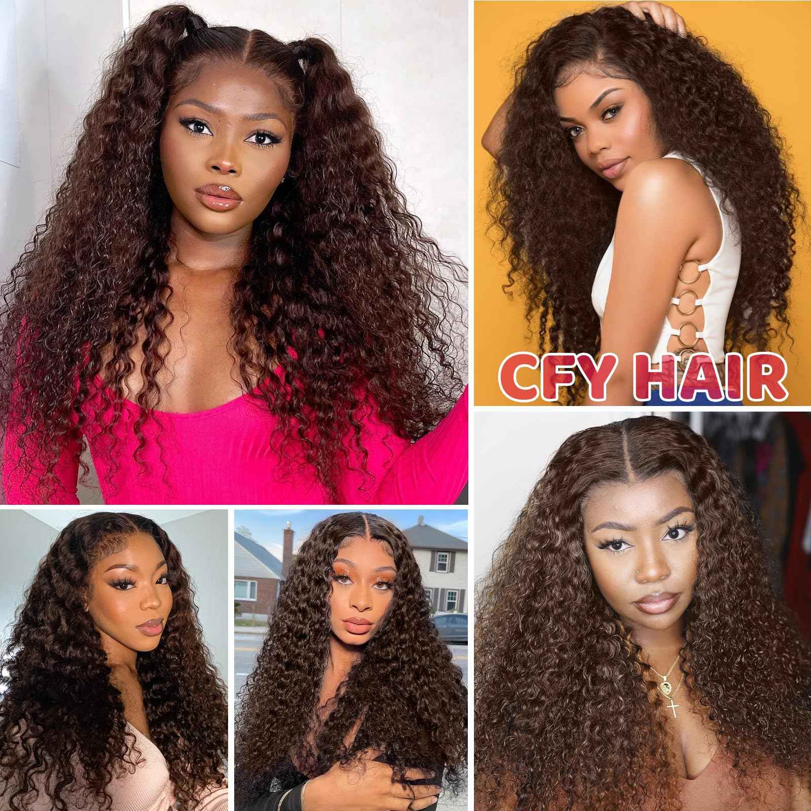 18 Inch Chocolate Brown Kinky Curly Clip Ins 110g 8pcs 3C 4A Curly Clip In Hair Extensions Real Human Hair Full Head for Women 100% Brazilian Remy Human Hair Extensions Natural Color with 20 Clips #4