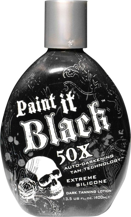 Millennium Tanning Paint It Black 50X - Extreme Dark Tanning Lotion Bronzer Accelerator for Indoor Tanning Beds & Outdoor Sun Tan, 13.5 Ounces (Pack of 2)