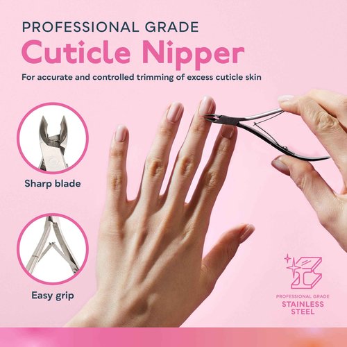 SUNUV UV LED Nail Lamp with 4PCS Cuticle Nippers, Cuticle Pusher with Nail File and Buffer Set, Professional Stainless Steel Durable Pedicure Manicure Nail Care Tools