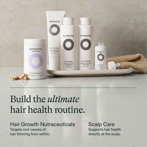 Nutrafol Postpartum Hair Growth Supplements, Clinically Tested for Visibly Thicker Hair and Less Shedding, Breastfeeding-Friendly - 1 Month Supply, 1 Refill Pouch