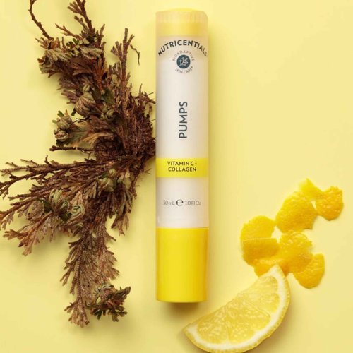 Nu Skin Nutricentials Vitamin C + Collagen Pump - Powerful Skin Serum | Hydration, and Luminous Complexion | Vegan Collagen, Fine Line Reduction Skin Care (2 fl oz)