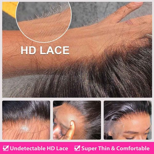 Vlusee 1B/30 Deep Wave Lace Front Wigs Human Hair Pre Plucked Balayage Ombre Brown Curly Lace Front Wig Human Hair13x4 HD Lace Frontal Glueless Wigs for Women 180% Density 26 Inch