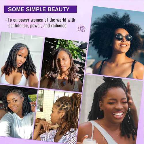 JIFFYLOCS Tight Afro Kinky Bulk Human Hair for Dreadlock Extensions 100% Human Hair,120g 4 Packs 8 Inches Long,Natural Black #1B,Repair Extensions,Making Locs or Braids, with Needles and Hairpin