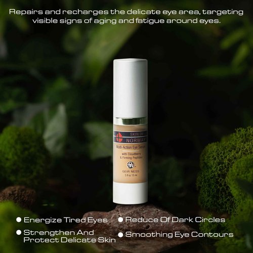 Geir Ness Skin of Norway Multi-Action Eye Serum - Cloudberry & Firming Peptides - Illuminate Dark Circles - For Tired and Puffy Eyes