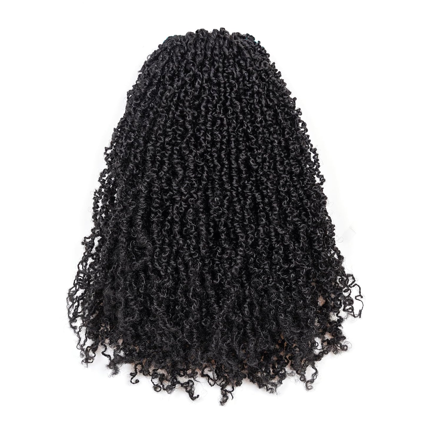 GIX Yanky Twist Crochet Hair - 16 Inch 8 Packs (240 Strands) Natural Black Pre-twisted Fluffy Spring Mini Twist Short Bob Passion Twist, Pre-Looped Crochet Braids Braiding Hair (16 Inch, 1B-8P)