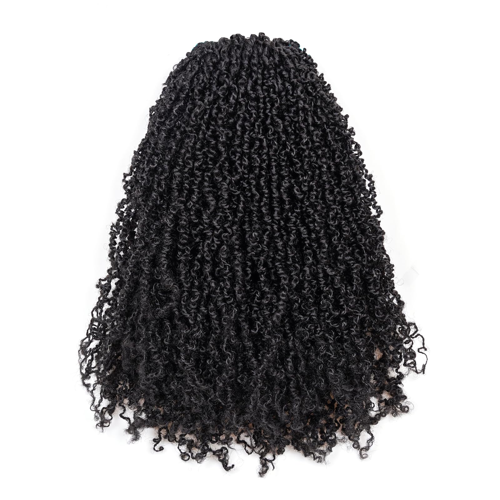 GIX Yanky Twist Crochet Hair - 16 Inch 8 Packs (240 Strands) Natural Black Pre-twisted Fluffy Spring Mini Twist Short Bob Passion Twist, Pre-Looped Crochet Braids Braiding Hair (16 Inch, 1B-8P)