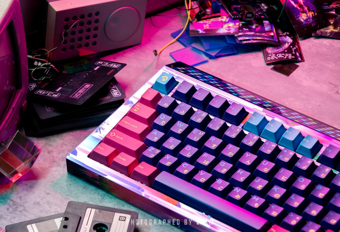 Angry miao CYBERBOARD Euphoria Wireless Custom Creamy Mechanical Keyboard, 81 Key Tri-Mode 2.4G Bluetooth Wireless Gaming PC Computer Keyboard, High-End RGB Gaming Accessories, Hotswappable Switch