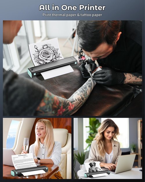 Itari M08F A4 Tattoo Printer, Thermal, Monochrome, Wireless, for Tattoo Artist & Beginner