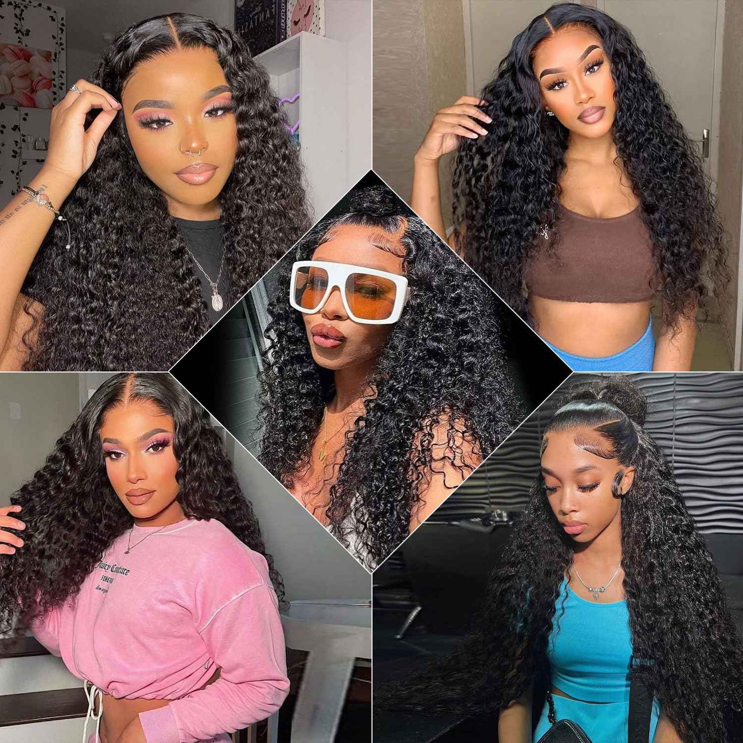 28 Inch Deep Wave Lace Front Wigs Human Hair 200 Density 13x6 HD Transparent Lace Front Wigs Human Hair for Women Deep Curly Lace Frontal Wig Human Hair Pre Plucked Glueless Wigs Natural Black