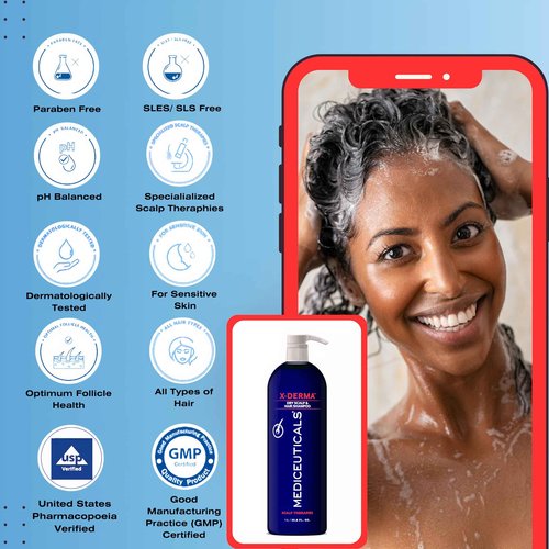 Therapro Mediceuticals X-Derma Dry Scalp & Hair Treatment Shampoo - 33.8 oz by Therapro MEDIceuticals