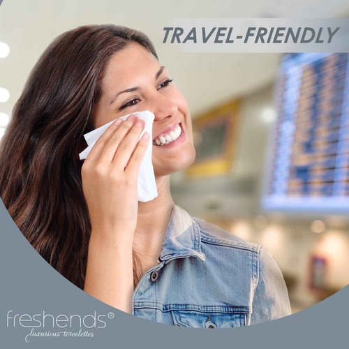 Freshends Flushable Individually Wrapped Wipes – 300 Bulk Pack Luxurious Towelettes, Guest Bathroom Essentials for Weddings, Restaurants, Bars & Clubs – Gray, Travel-Size, Disposable