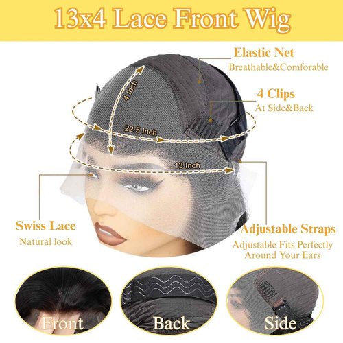 SupWig Deep Wave Lace Front Wigs Human Hair 13x4 HD Lace Wig for Black Women Pre-Plucked 200 Density Soft Glueless Raw Human Hair Natural Color 26 Inch