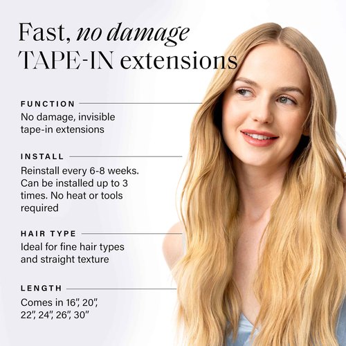 Luxy Tape-In Hair Extension Collection 24", 50g, Platinum Pearl Blonde, 20 pieces