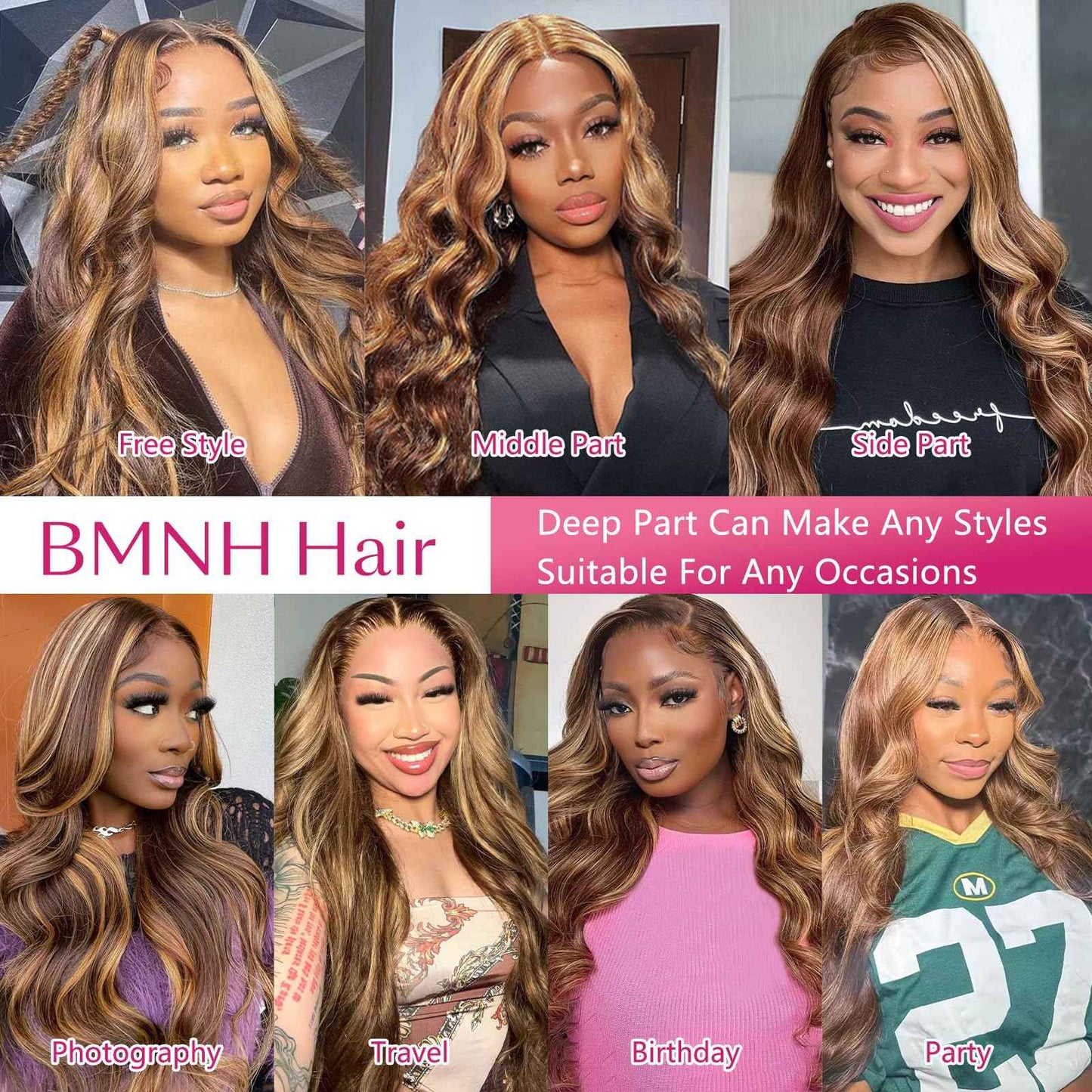 30 Inch Honey Blonde Wig Human Hair 200 Density Ombre 13x6 HD Lace Front Wigs Body Wave Highlight Human Wig Pre Plucked with Baby Hair P4/27 Colored Human Hair Frontal Wigs for Women