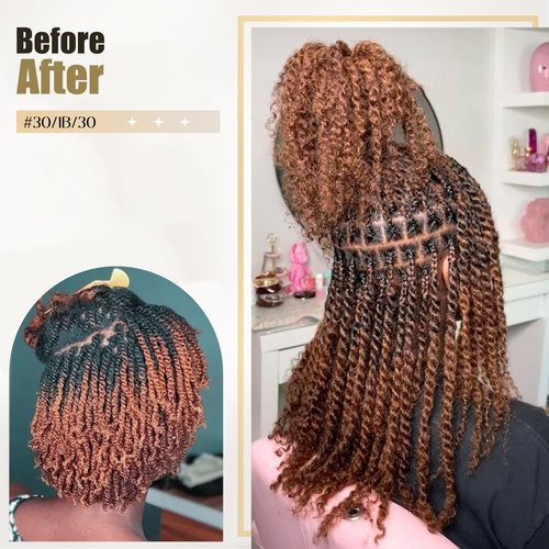 Afro Kinky Bulk Human Hair, 4C, 50g/pack, Braiding Hair for Mini Twists and Sister Locs (#30/1b/30 20inch)