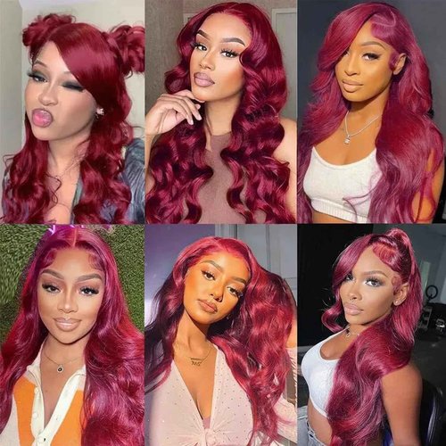 Fabimiya Bundles Human Hair Body Wave Burgundy 99J Human Hair Bundles Unprocessed Brazilian Virgin Hair Bundles Burgundy 99J Human Hair Bundles Quick Weave Hair Extension