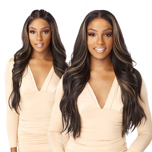 Sensationnel What Lace 13X6 Wigs - Braelyn Lacefrontal Hand Tied Glueless Synthetic With Natural Density Preplucked Hairline (T6/27613)