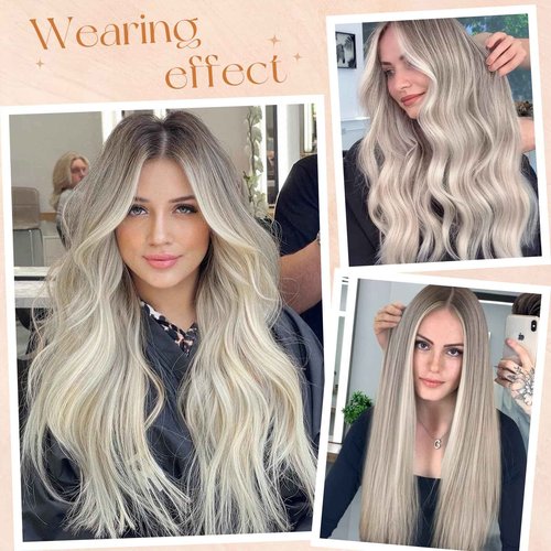 MioYio I Tip Hair Extensions Human Hair 30G/Pack Human Hair Itip Human Hair Extensions #16/60 Pre Bonded Extensions Long Straight Highlight Blonde 18Inch