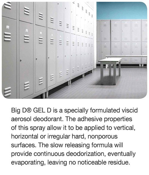 Big D 070 Gel D Viscid Aerosol Deodorant, Mountain Air Fragrance, 15 oz (Pack of 12) - Adheres to Hard, nonporous Surfaces for Slow Releasing Odor Control - Use in Trash cans, dumpsters, lockers