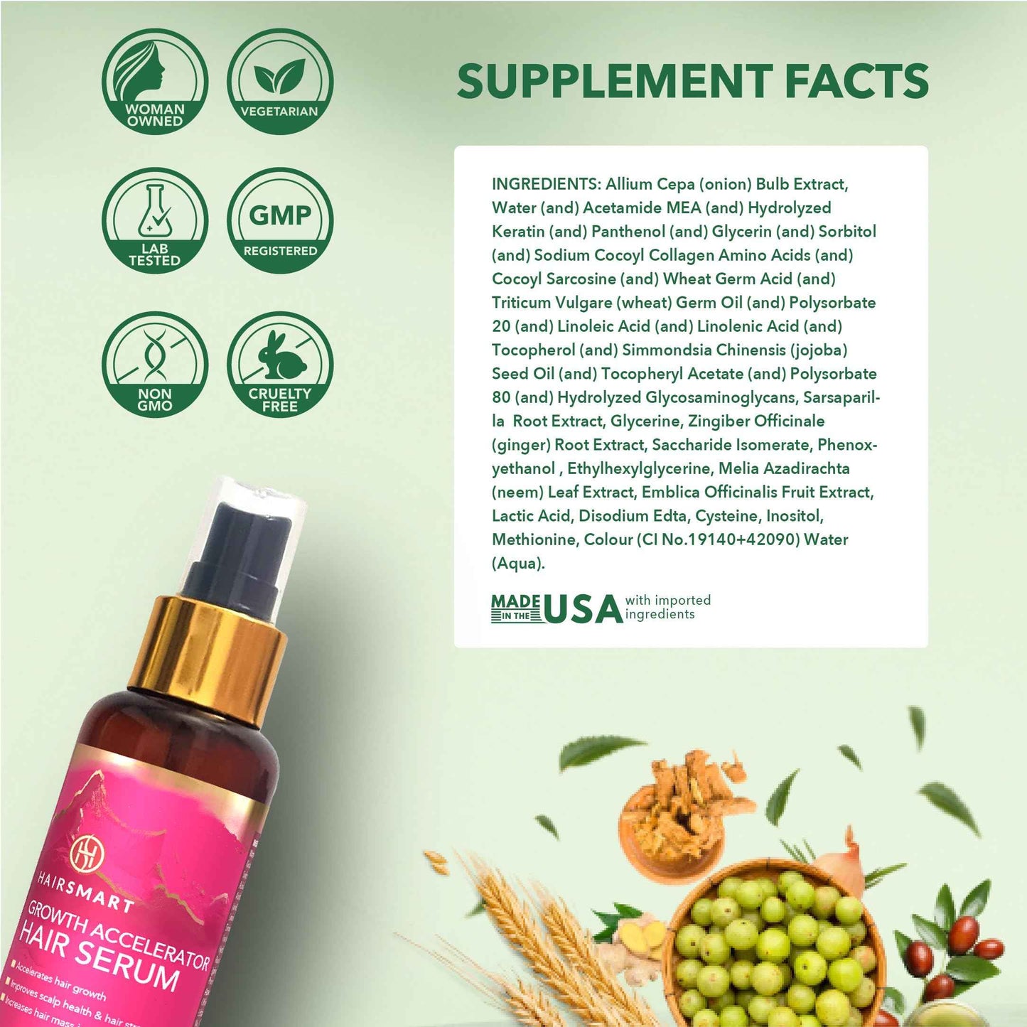 HairSmart Ayurvedic Growth Accelerator Hair Serum for Hair Growth | Serum for Hair Growth | Scalp Serum for Hair | Hair Growth Products, 100ml