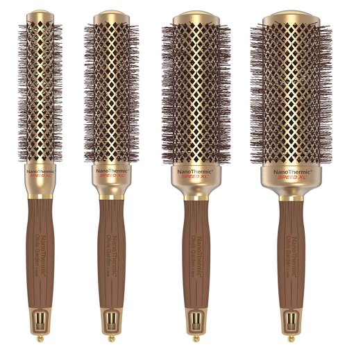 Olivia Garden NanoThermic Ceramic + Ion Speed XL Round Thermal Hair Brush - Not Electrical - Professional Blowout Brush for Normal to Thick Hair - NTXL-BOX01: XL54, XL44, XL34, XL24