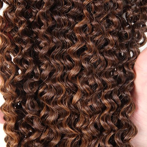 Condescension Human Hair Bundles 18 20 22 Inch Chocolate Brown P4/30 Jerry Curly Bundles Human Hair 100% Unprocessed Soft Sewn In Hair with Double Weft for Black Women