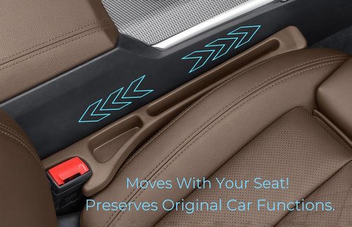 EnzeroTools Car Seat Gap Filler, 2-Pack No-Drop Seat Side Gap Seam Filler Organizer with Phone Holder, Universal Fit Fill The Gap Between Seat & Console, Perfect for Car, SUV, Truck