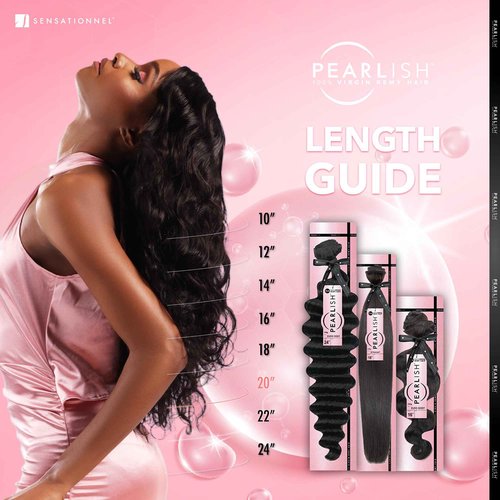 Sensationnel Pearlish bundle human hair - euro deep deep pearl conditioned 15a soft remy beauty supply sew in or glue on bundles (22 Inch, NATURAL/BLACK)