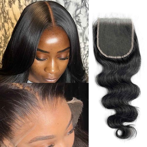 16 Inch 5x5 HD Lace Closure Only Body Wave 12A Brazilian Skin-Like Closure Human Hair 100% Virgin Remy Hair Frontal HD Lace Pre Plucked With Baby Hair Natural Black
