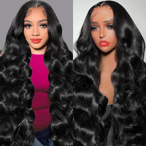 ALSZIQIHR 18 Inch Lace Front Wigs Human Hair Body Wave 13x6 HD Lace Frontal Wig Pre Plucked Bleached Knots With Baby Hair 180 Density Brazilian Human Hair Wigs for Black Women